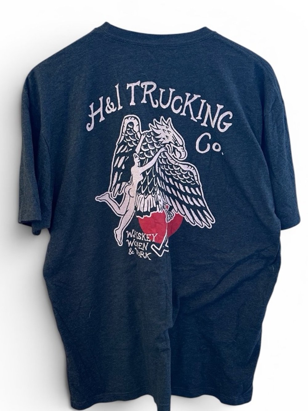 H&I Trucking Co. Charcoal Grey Graphic Tee Mens Size XL Great Condition